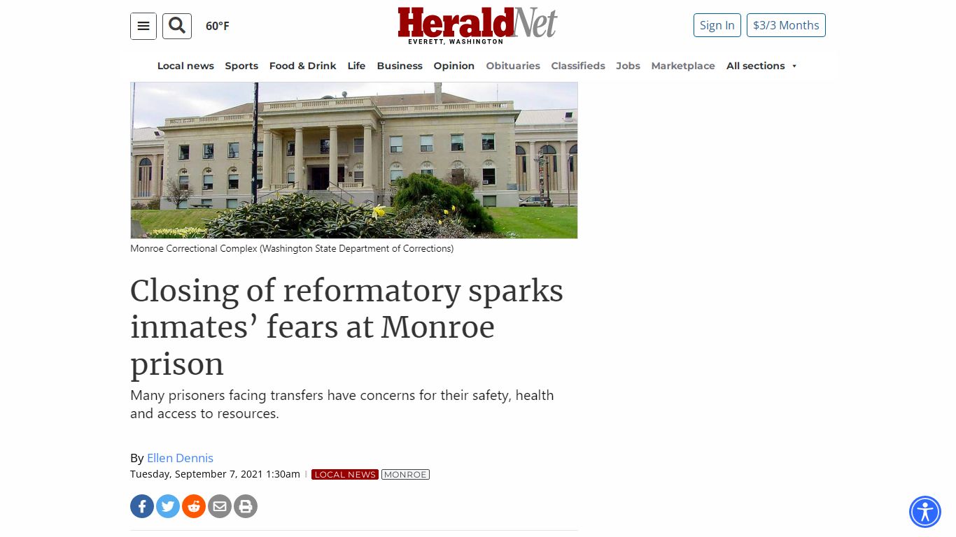 Closing of reformatory sparks inmates’ fears at Monroe prison